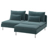 SÖDERHAMN 2-seat sofa with chaise longue, Alhamn dark grey-blue, 186 cm