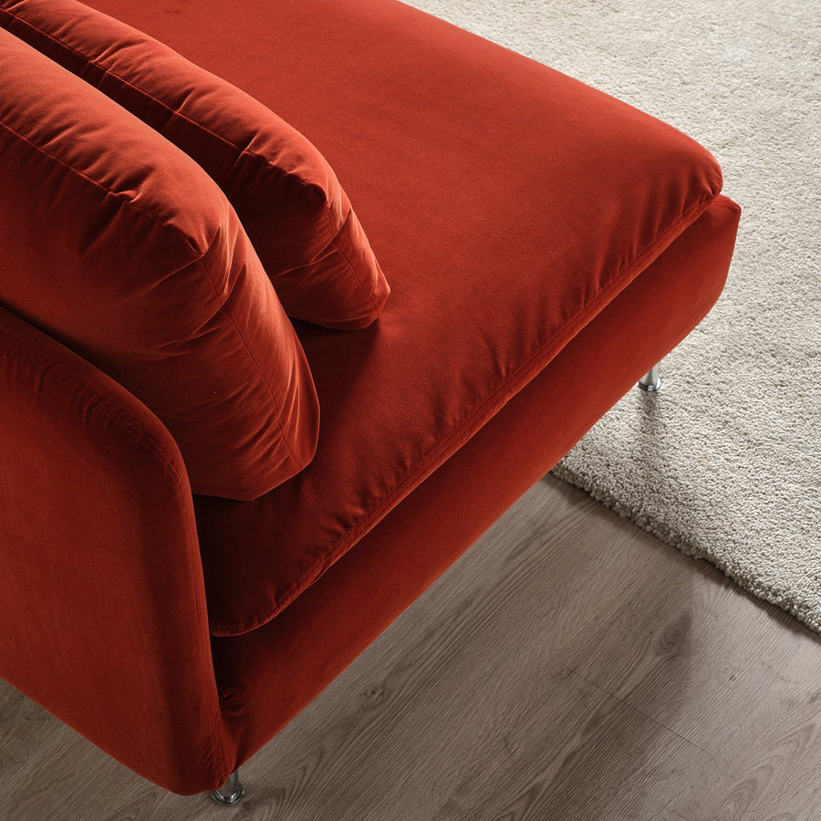 SÖDERHAMN 2-seat sofa, with chaise longue with armrest/Alhamn deep orange-red, 192 cm