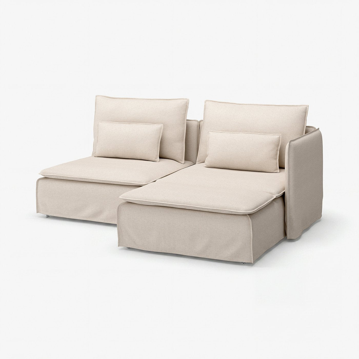SÖDERHAMN 2-seat sofa, with chaise longue with armrest/Gransel natural, 192 cm