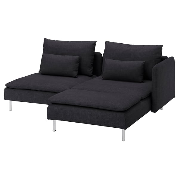 SÖDERHAMN 2-seat sofa, with chaise longue with armrest/Hillared anthracite, 192 cm
