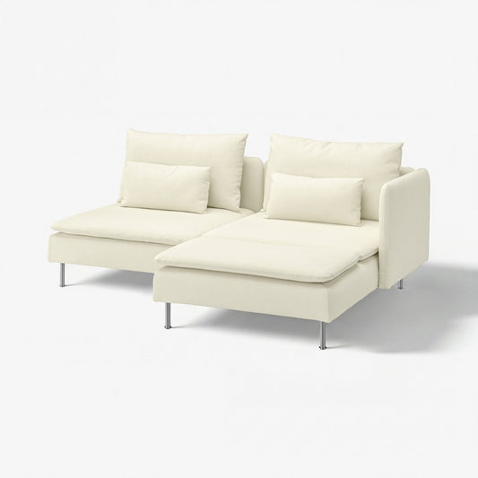 SÖDERHAMN 2-seat sofa, with chaise longue with armrest/Johanneshov off-white, 192 cm