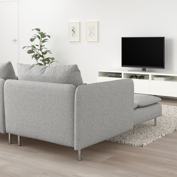 SÖDERHAMN - 2-seater sofa with chaise-longue and armrest/Tallmyra white/black ,