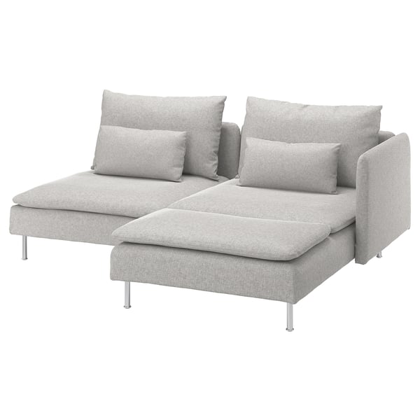 SÖDERHAMN 2-seat sofa, with chaise longue with armrest/Tallmyra white/black, 192 cm