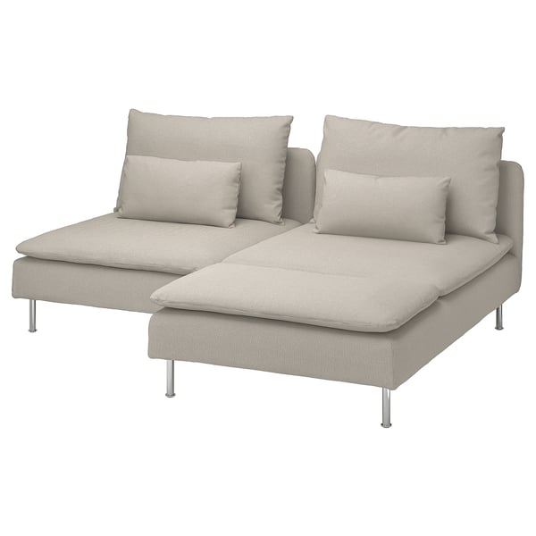SÖDERHAMN 2-seat sofa with chaise longue, Tallmyra light green, 186x14x99 cm