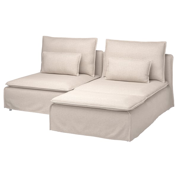 SÖDERHAMN 2-seat sofa with chaise longue, Gransel natural, 186x14x99 cm