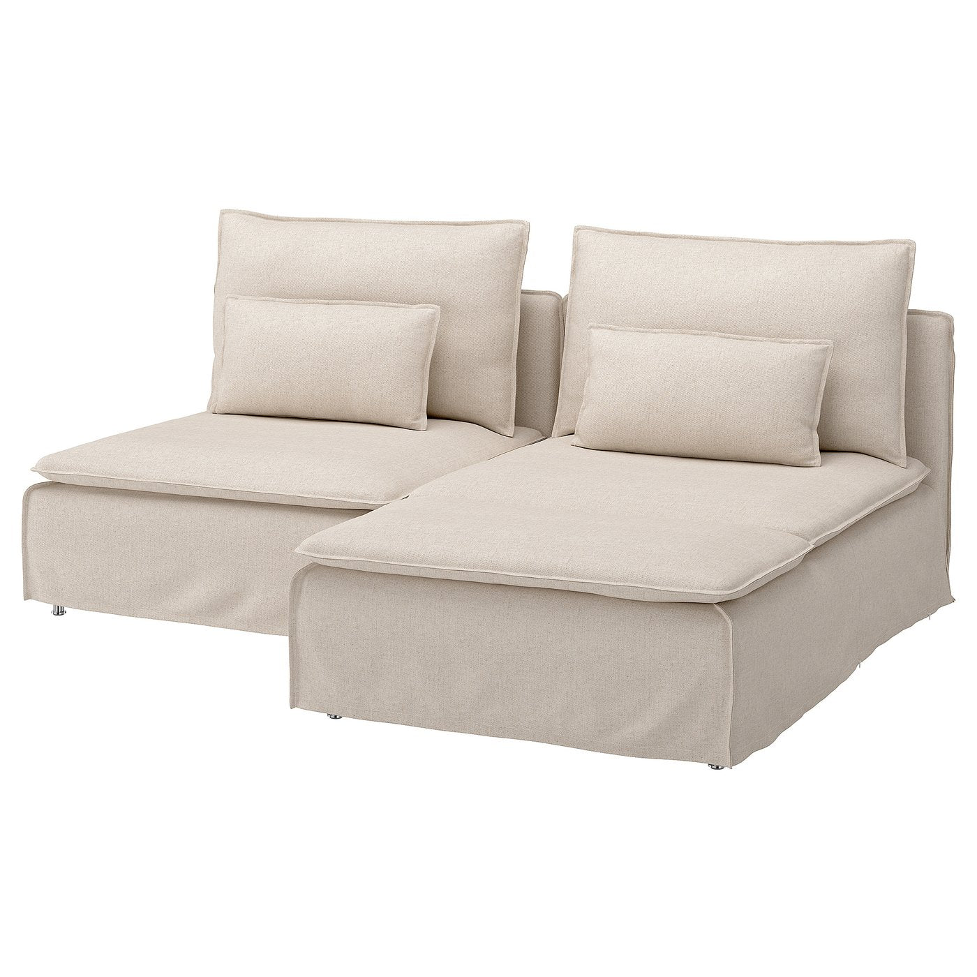 SÖDERHAMN 2-seat sofa with chaise longue, Gransel natural, 186 cm