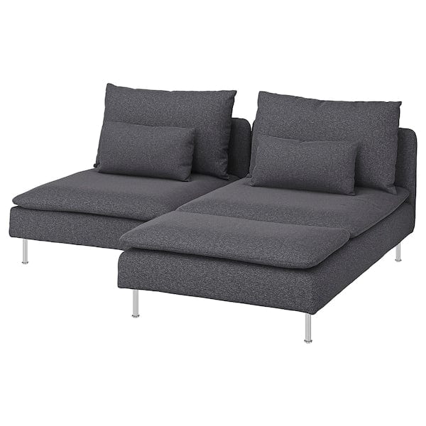 Ikea SÖDERHAMN - Divano a 2 posti con chaise-longue, Gunnared grigio fumo