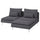 SÖDERHAMN 2-seat sofa with chaise longue, Gunnared medium grey, 186x14x99 cm