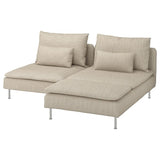 SÖDERHAMN 2-seat sofa with chaise longue, Hillared beige, 186 cm