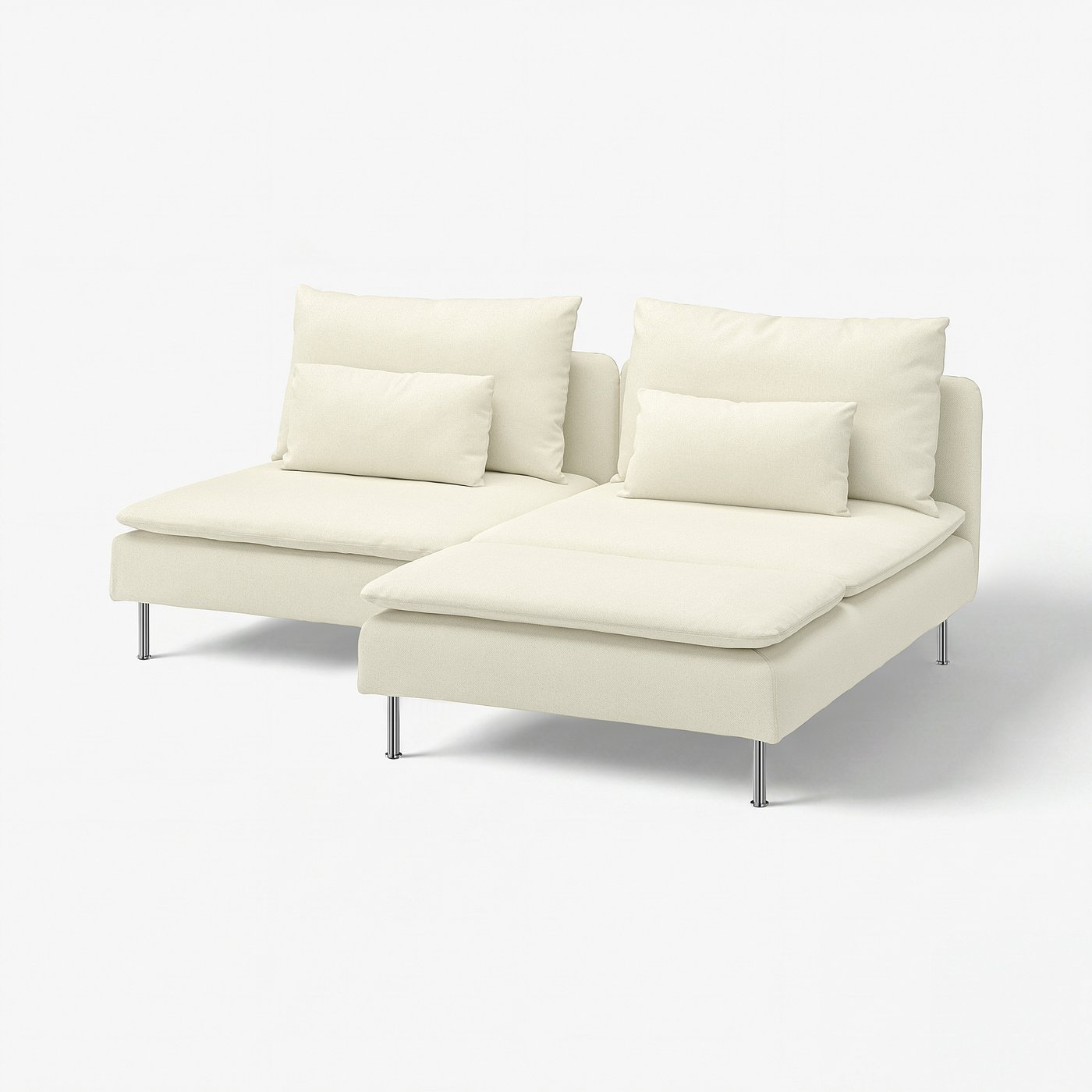 SÖDERHAMN 2-seat sofa with chaise longue, Johanneshov off-white, 186 cm