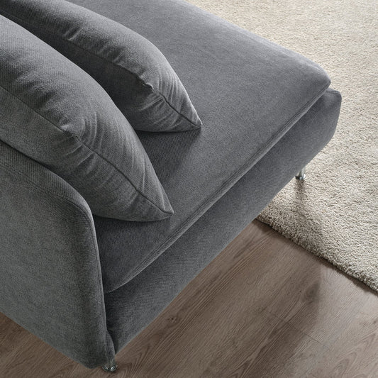 SÖDERHAMN 2-seat sofa with chaise longue, Johanneshov dark grey, 186 cm