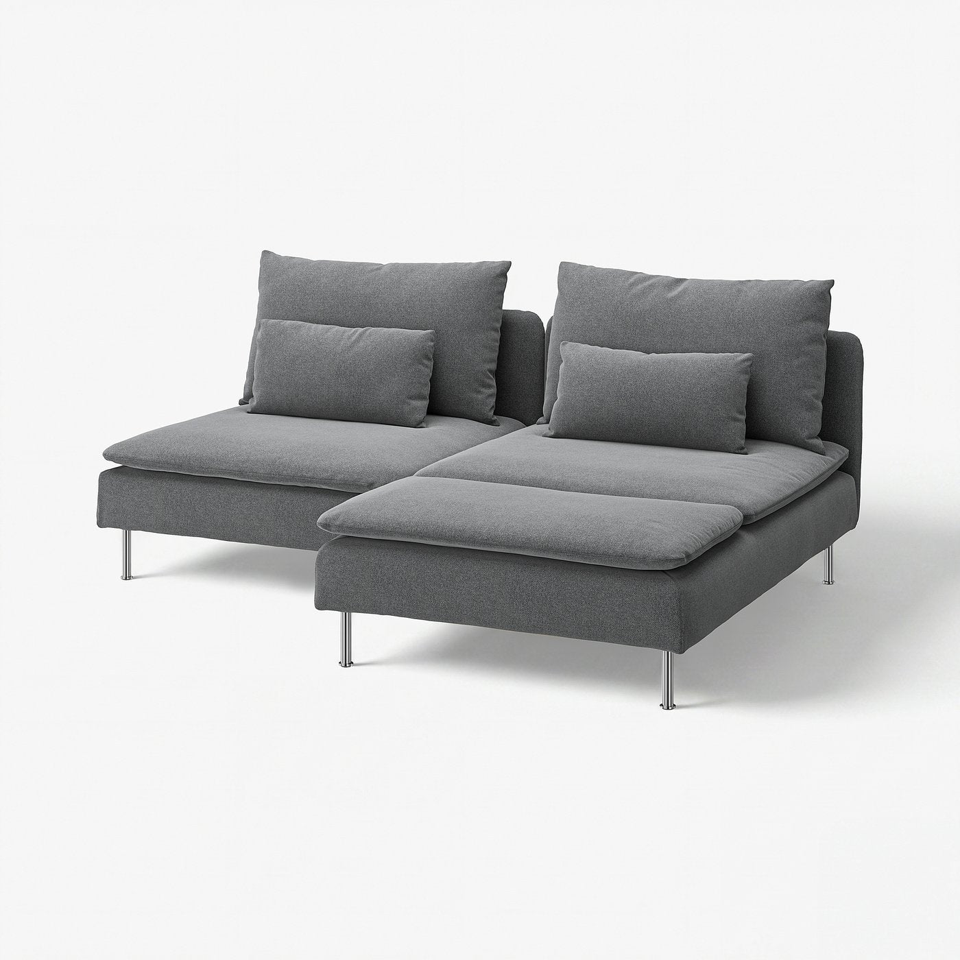 SÖDERHAMN 2-seat sofa with chaise longue, Johanneshov dark grey, 186 cm