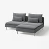 SÖDERHAMN 2-seat sofa with chaise longue, Johanneshov dark grey, 186 cm