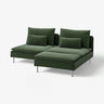 SÖDERHAMN 2-seat sofa with chaise longue, Johanneshov dark green, 186 cm