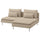 SÖDERHAMN 2-seat sofa with chaise longue, Kelinge beige, 186 cm