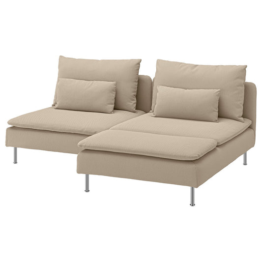 SÖDERHAMN 2-seat sofa with chaise longue, Kelinge beige, 186 cm