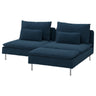 SÖDERHAMN 2-seat sofa with chaise longue, Kelinge dark blue, 186 cm