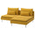 SÖDERHAMN 2-seat sofa with chaise longue, Kelinge dark yellow, 186 cm