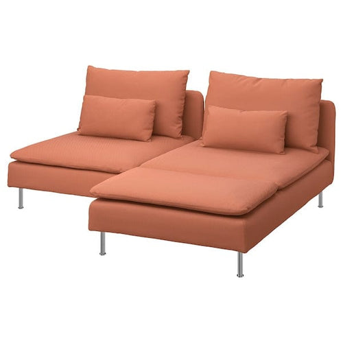 SÖDERHAMN 2-seat sofa with chaise longue, Kelinge rust, 186x14x99 cm