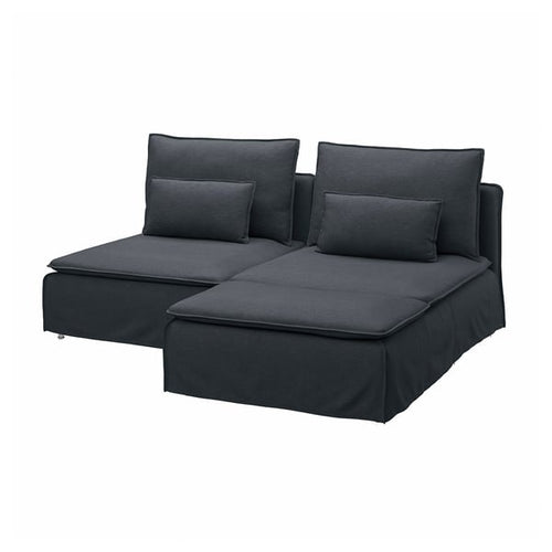 SÖDERHAMN 2-seat sofa with chaise longue, Knäbäck anthracite, 186x14x99 cm