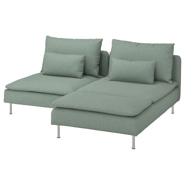 Ikea SÖDERHAMN - 2-seater sofa with chaise-longue, Tallmyra light green