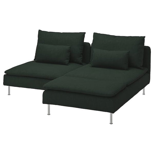 SÖDERHAMN 2-seat sofa with chaise longue, Tallmyra dark green, 186x14x99 cm
