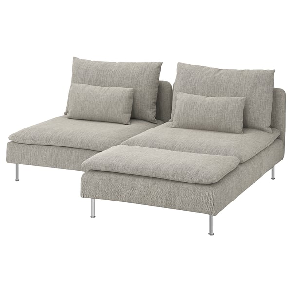 SÖDERHAMN 2-seat sofa, with chaise longue/Viarp beige/brown, 186 cm