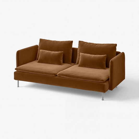SÖDERHAMN 3-seat sofa, Alhamn dark yellow-brown, 198 cm