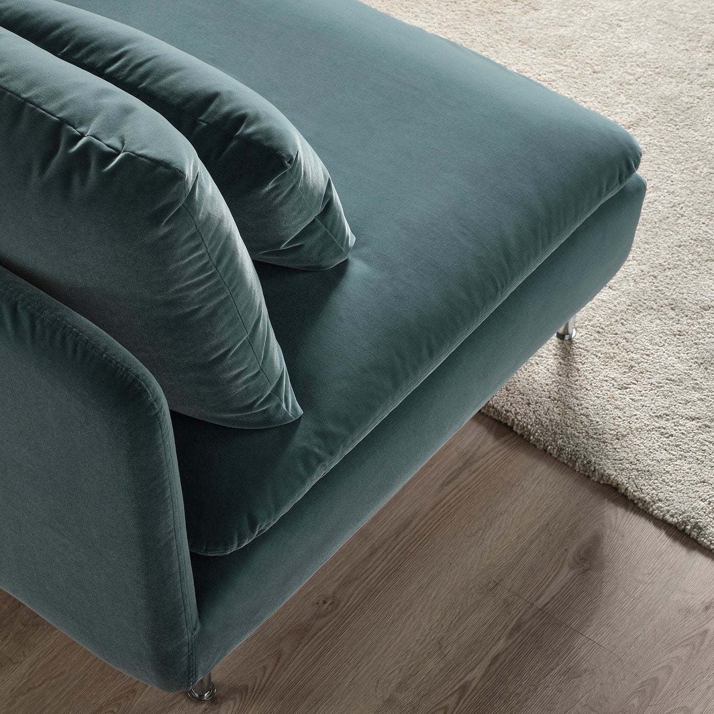 SÖDERHAMN 3-seat sofa, with open end/Alhamn dark grey-blue, 192 cm