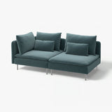 SÖDERHAMN 3-seat sofa, with open end/Alhamn dark grey-blue, 192 cm