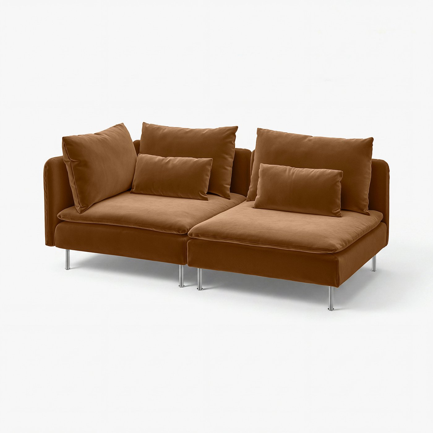 SÖDERHAMN 3-seat sofa, with open end/Alhamn dark yellow-brown, 192 cm