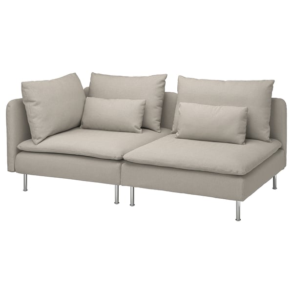 SÖDERHAMN 3-seat sofa, with open end/Fridtuna light beige, 192 cm