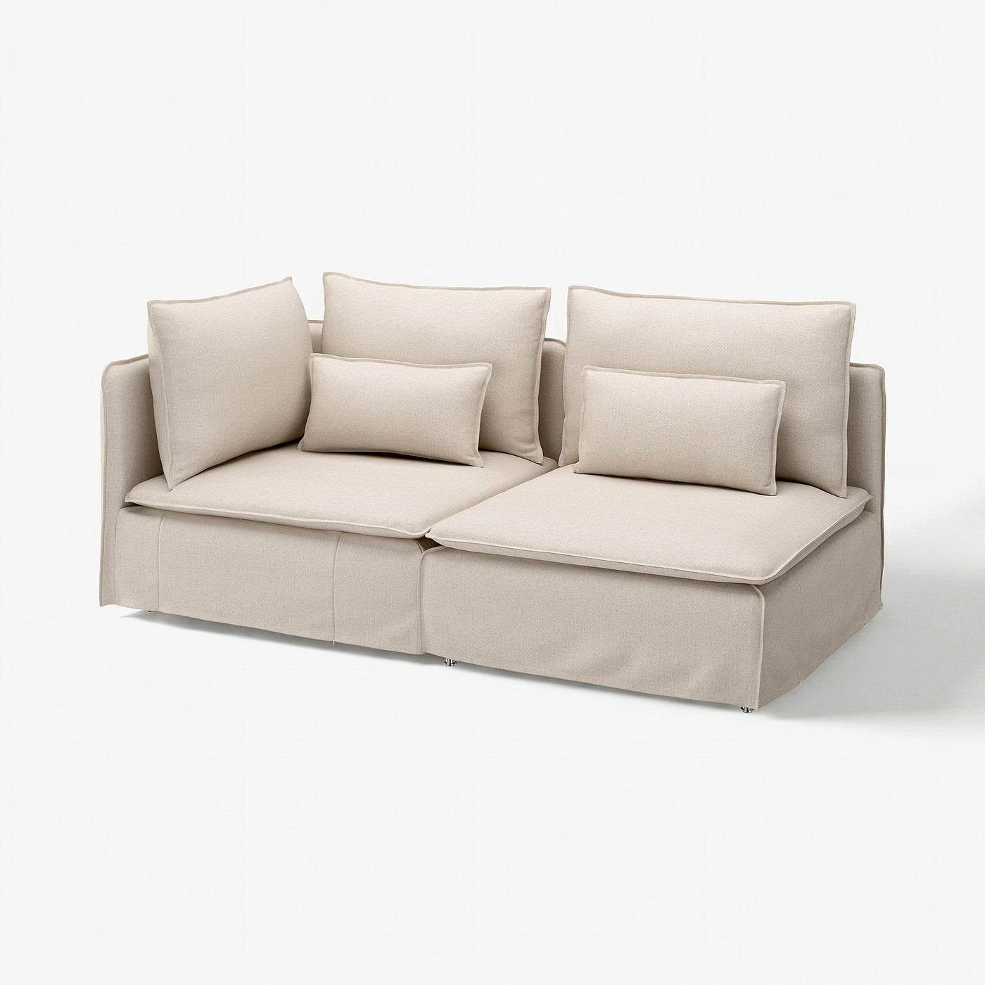 SÖDERHAMN 3-seat sofa, with open end/Gransel natural, 192 cm