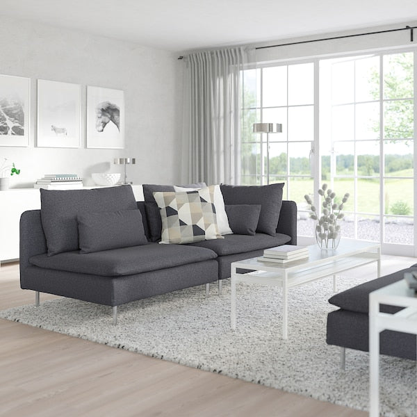 SÖDERHAMN - 3-seater sofa, open end/Gunnared smoky grey