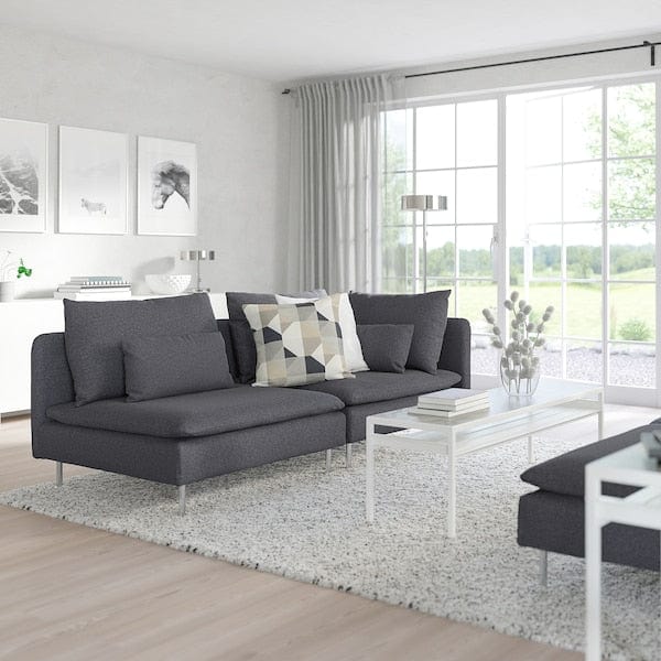 Ikea SÖDERHAMN - 3-seater sofa, open end/Gunnared smoky grey
