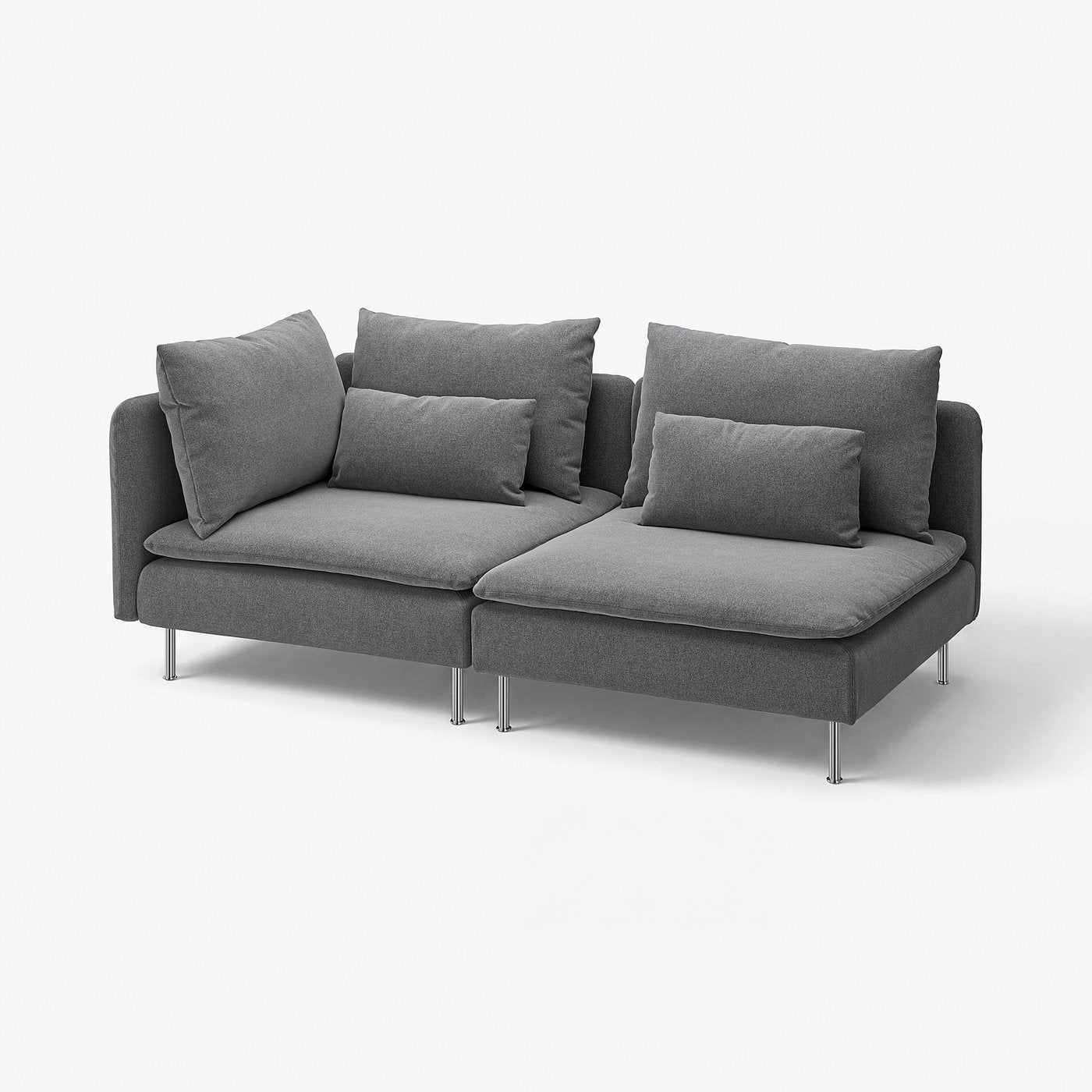 SÖDERHAMN 3-seat sofa, with open end/Johanneshov dark grey, 192 cm