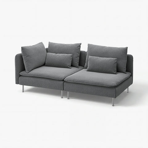 SÖDERHAMN 3-seat sofa, with open end/Johanneshov dark grey, 192 cm