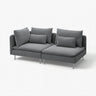 SÖDERHAMN 3-seat sofa, with open end/Johanneshov dark grey, 192 cm