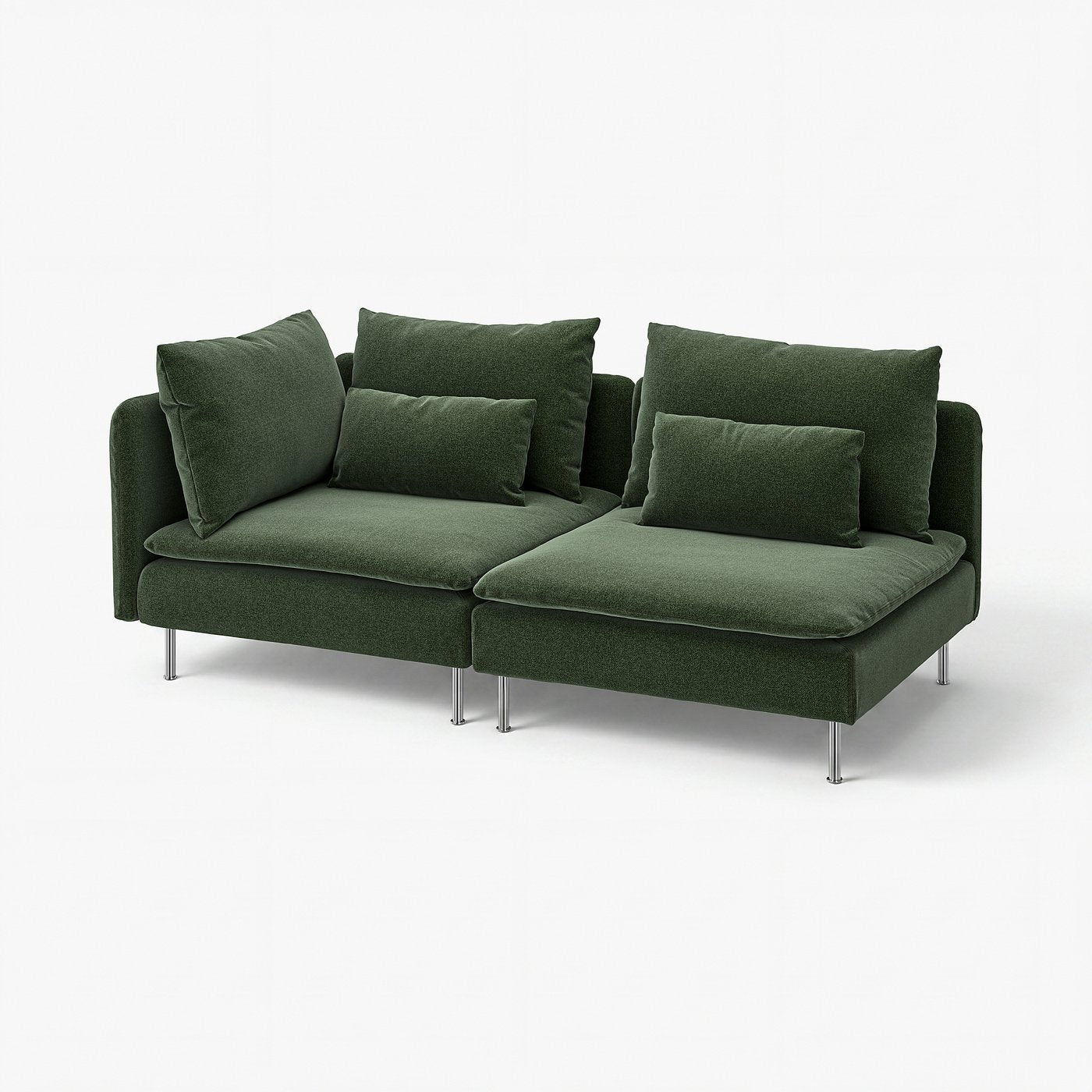 SÖDERHAMN 3-seat sofa, with open end/Johanneshov dark green, 192 cm