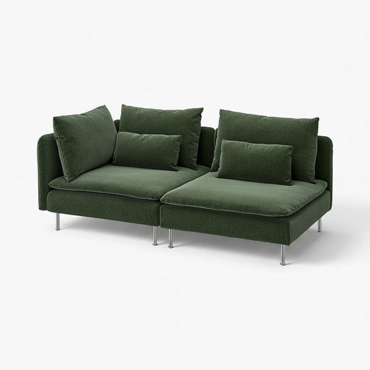 SÖDERHAMN 3-seat sofa, with open end/Johanneshov dark green, 192 cm