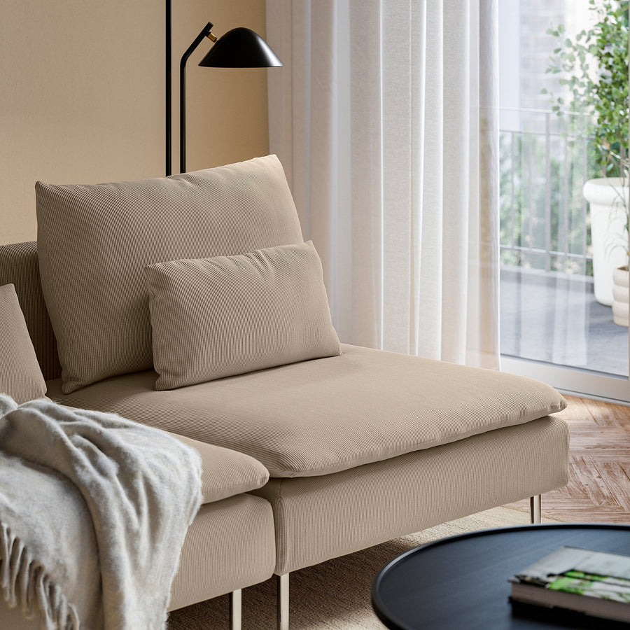 SÖDERHAMN 3-seat sofa, with open end/Kelinge beige, 192 cm