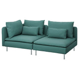 SÖDERHAMN 3-seat sofa, with open end/Kelinge grey-turquoise, 192 cm