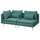 SÖDERHAMN - 3-seater sofa, open end/Kelinge grey-turquoise