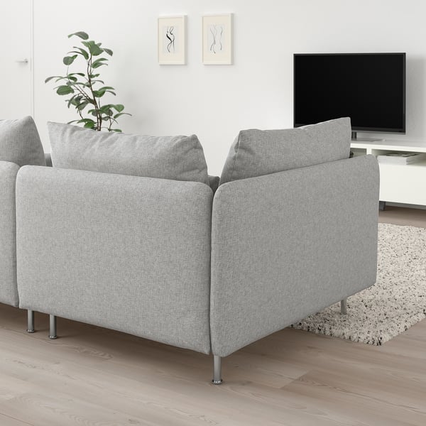 SÖDERHAMN 3-seat sofa, with open end/Tallmyra white/black, 6x14x99 cm
