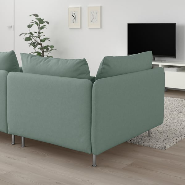 SÖDERHAMN 3-seat sofa, with open end/Tallmyra light green, 6x14x99 cm