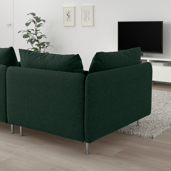 SÖDERHAMN 3-seat sofa, with open end/Tallmyra dark green, 192 cm