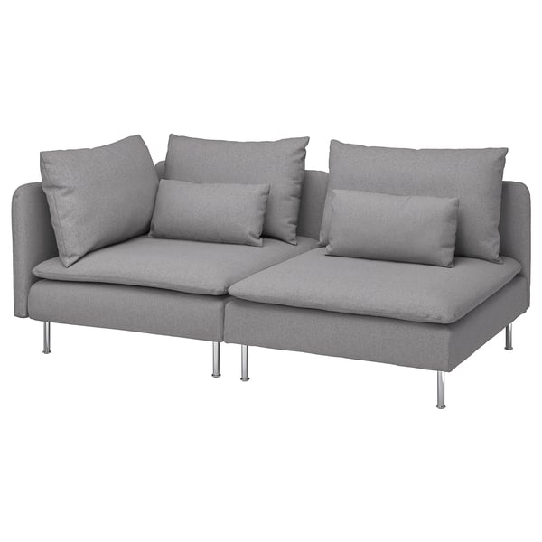 SÖDERHAMN 3-seat sofa, with open end/Tonerud grey, 192 cm