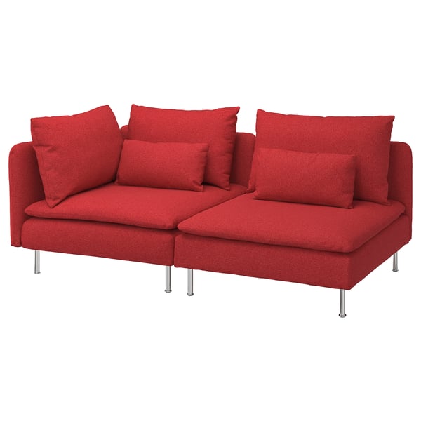 SÖDERHAMN 3-seat sofa, with open end/Tonerud red, 6x14x99 cm