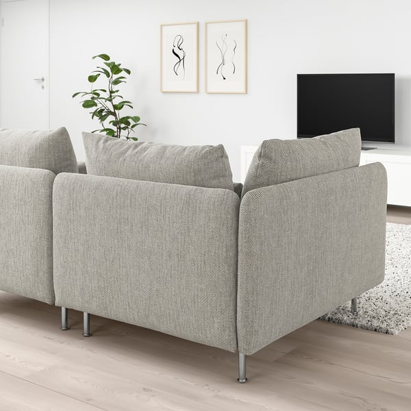 SÖDERHAMN 3-seat sofa, with open end/Viarp beige/brown, 192 cm