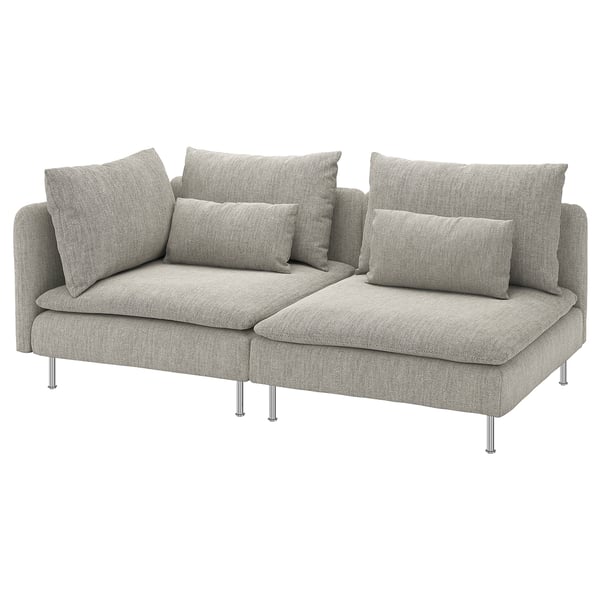 SÖDERHAMN 3-seat sofa, with open end/Viarp beige/brown, 192 cm